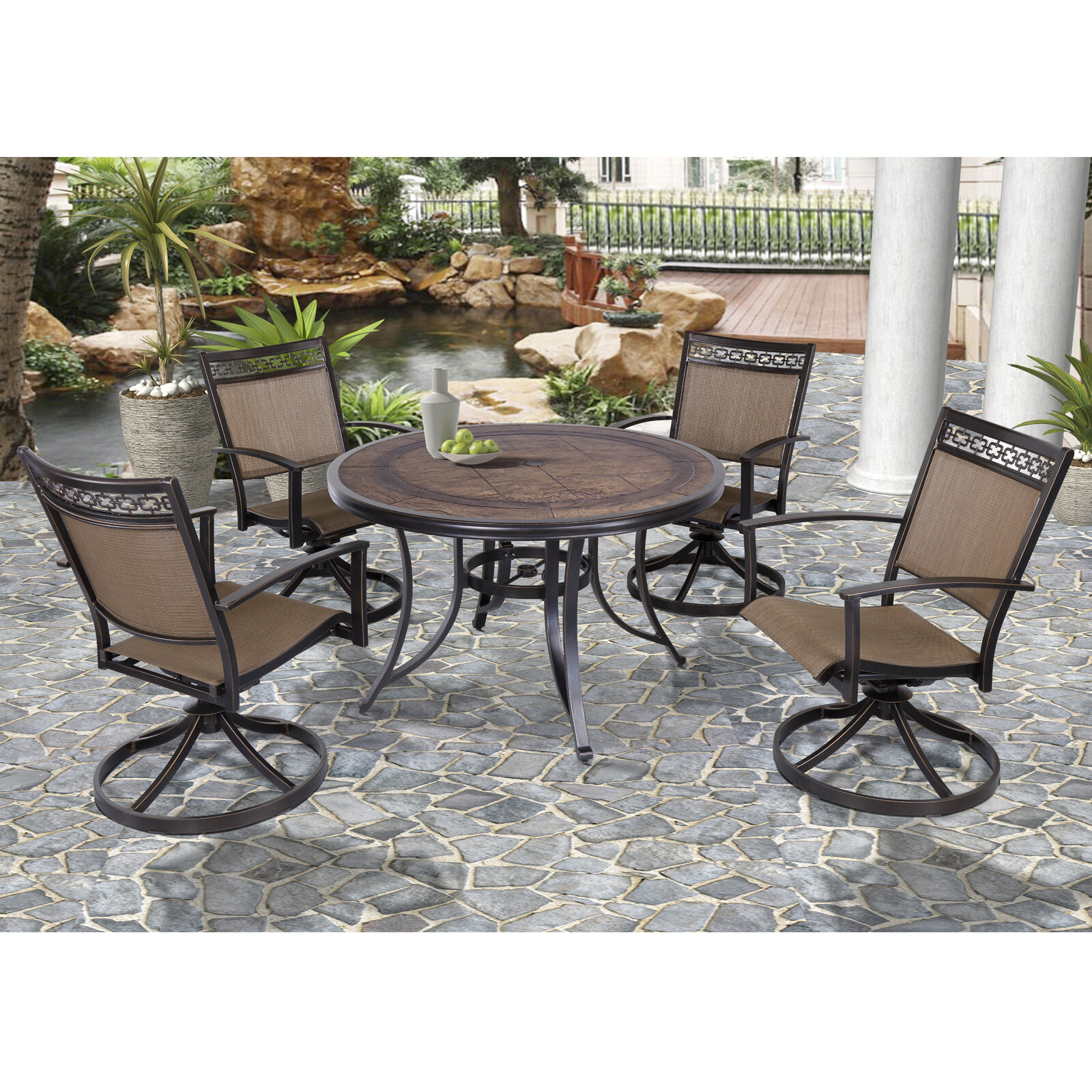 48 inch round patio table set