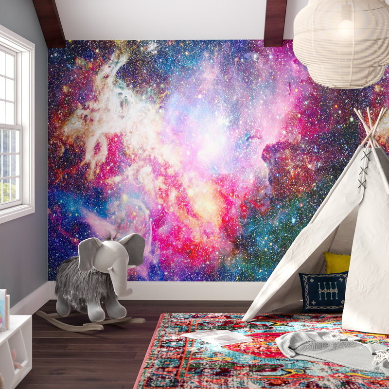Ebern Designs Nessa Removable Nebula Space Watercolor Galaxy 9 17