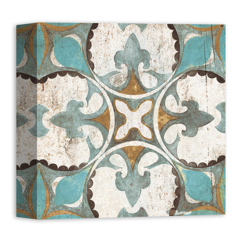 Bungalow Rose Distressed Moroccan Tile Acrylic Painting Print On
