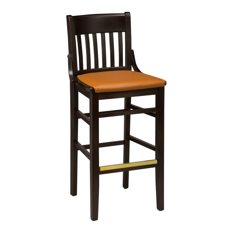 Schoolhouse Bar Stool, Regal Beechwood School House Upholstered Seat Bar Counter Stool Wayfair