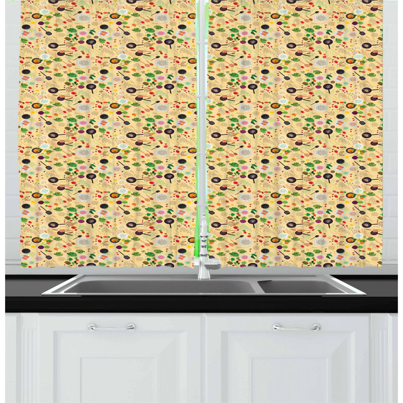 East Urban Home Vegetable Kitchen Curtain Wayfair