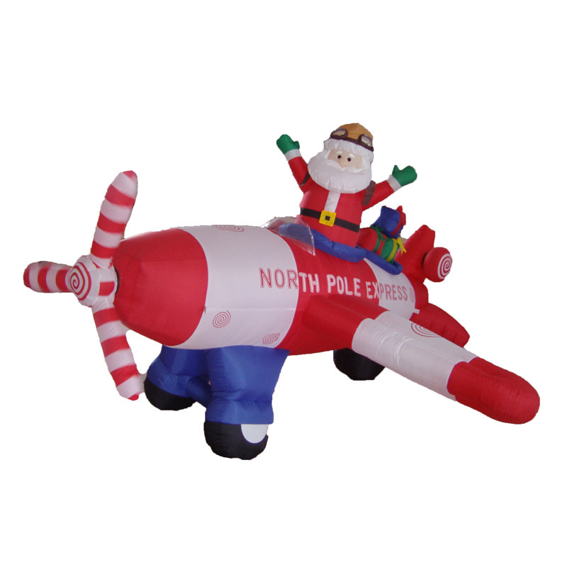 The Holiday Aisle Christmas Animated Santa Claus Driving Airplane
