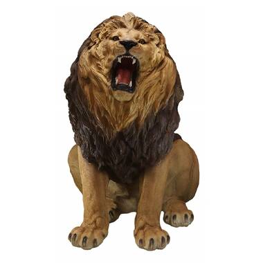 King Of Beasts Lion Design Toscano Exclusive  27" Hand Painted Sculpture 