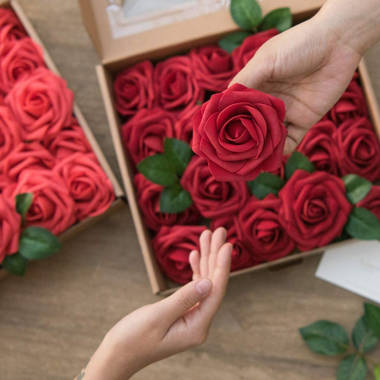 Artificial Roses Flowers Real Looking Fake Roses Roses Decoration DIY for Wedding Bouquets,Arrangements Party Baby Shower Home Decorations