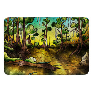 Aligator Swamp by Mandie Manzano Bath Mat