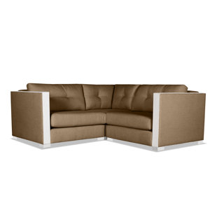 Steffi Buttoned Right And Left Arms L-Shape Mini Modular Sectional by Orren Ellis Great Reviews