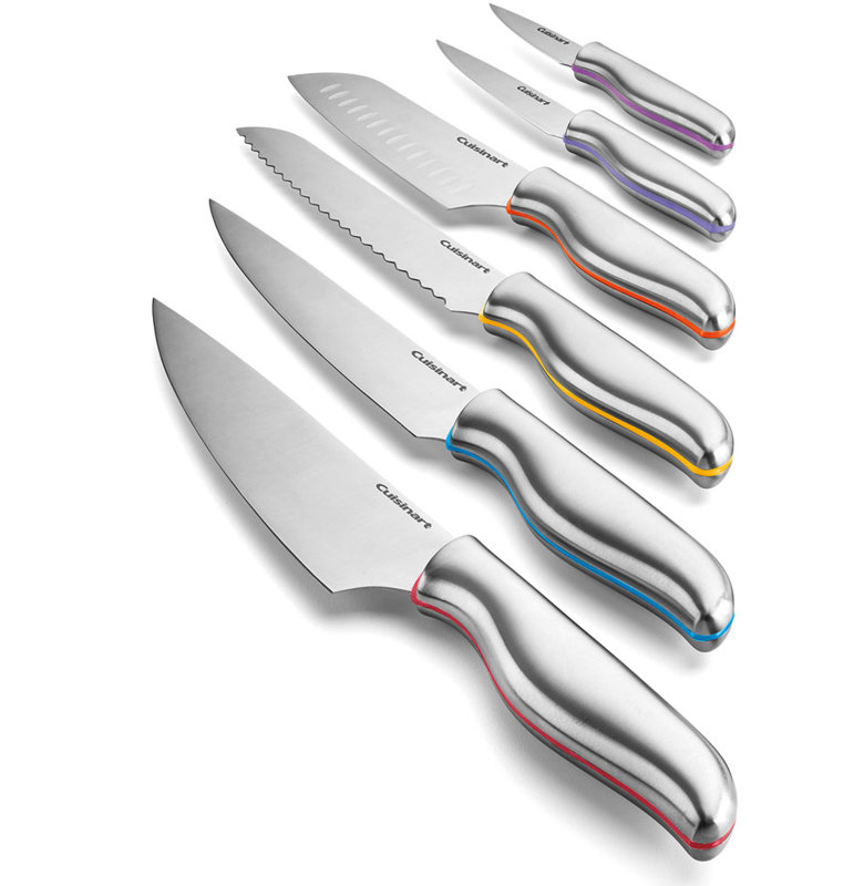 >Cuisinart 12pc Stainless Steel Color Band Knife Set With Blade Guards Reviews Wayfair