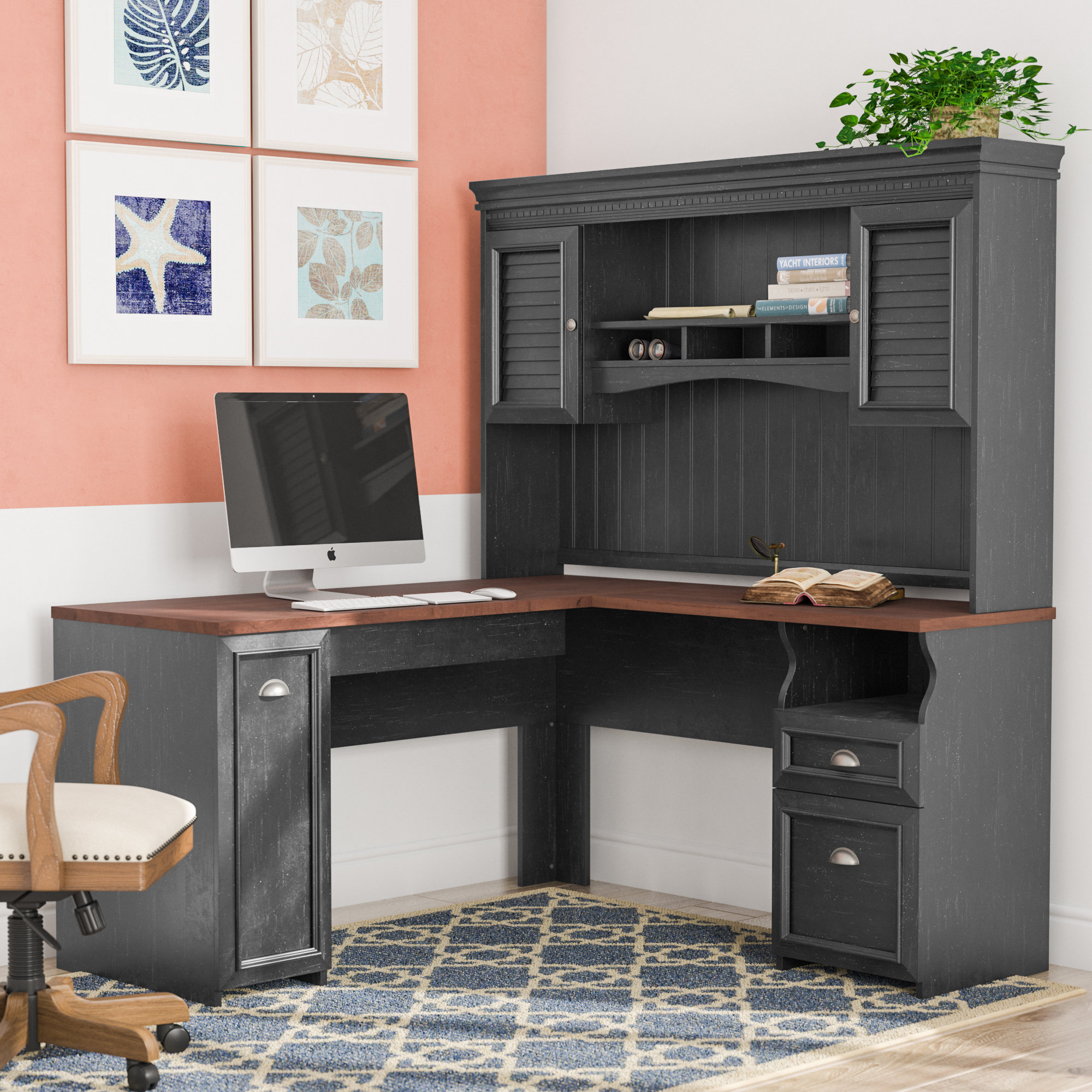 Beachcrest Home Oakridge L Shaped Executive Desk With Hutch Beachcrest Home Oakridge L Shaped Executive Desk With Hutch Reviews Wayfair