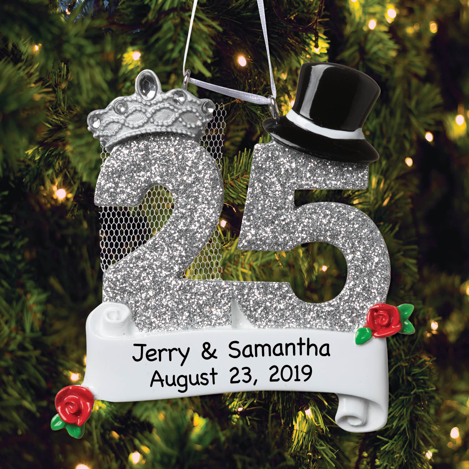 25th anniversary christmas ornament