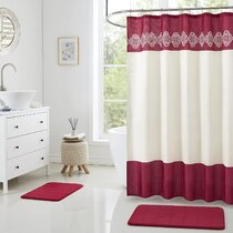 Marion Brown & Blue 15-Piece Bathroom Accessory Set 2 Bath Mats Shower Curtain 