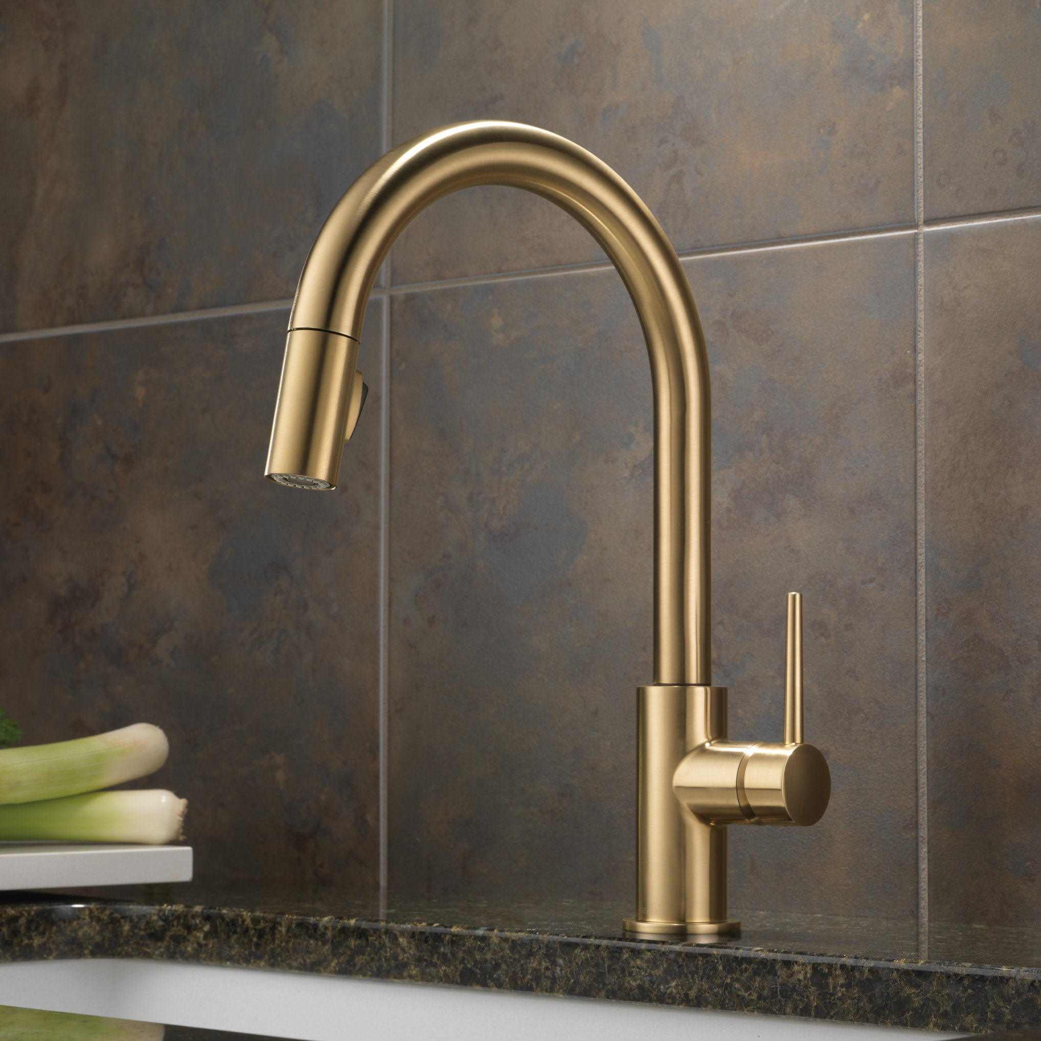 Trinsic Pull Down Single Handle Kitchen Faucet With Accessories 