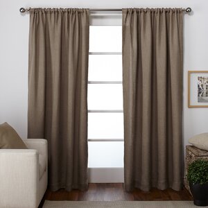 Burlap Solid Room Darkening Rod Pocket Curtain Panels (Set of 2)
