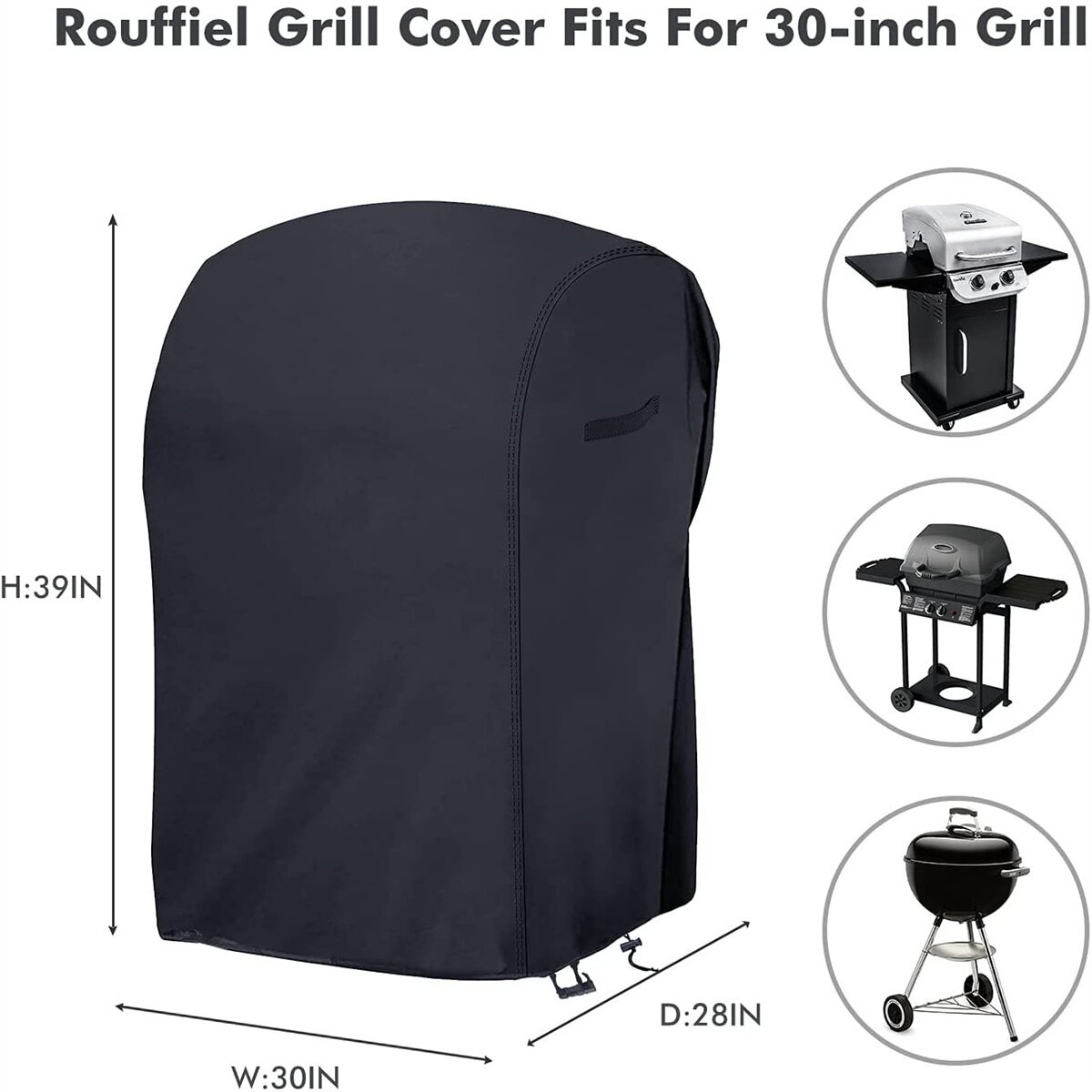 30”x28” Small BBQ Cover 30Inch Kettle Grill Cover Heavy Duty Waterproof