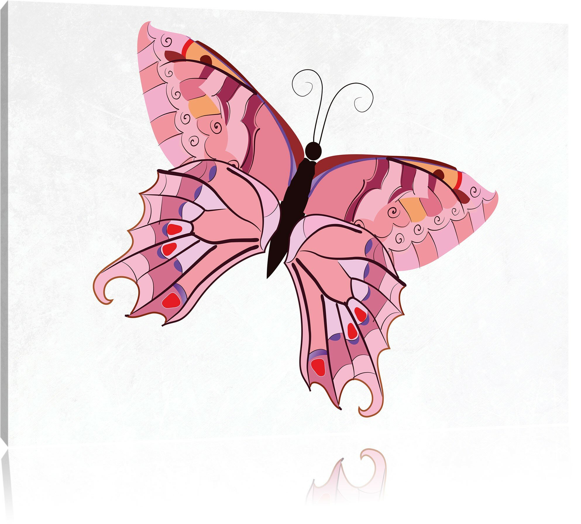East Urban Home Pretty Pink Butterfly Art Print On Canvas Wayfair Co Uk