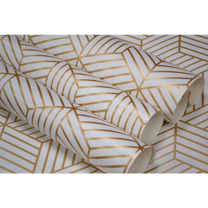 Wrought Studio Enid Striped Hexagon 16 5 L X 20 5 W Geometric