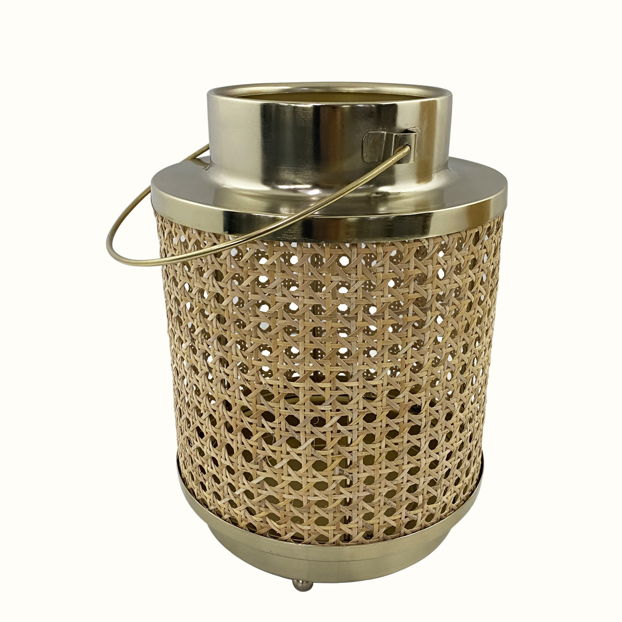 Everly Quinn Metal Hurricane Candle Holder In Cane (Large) Wayfair