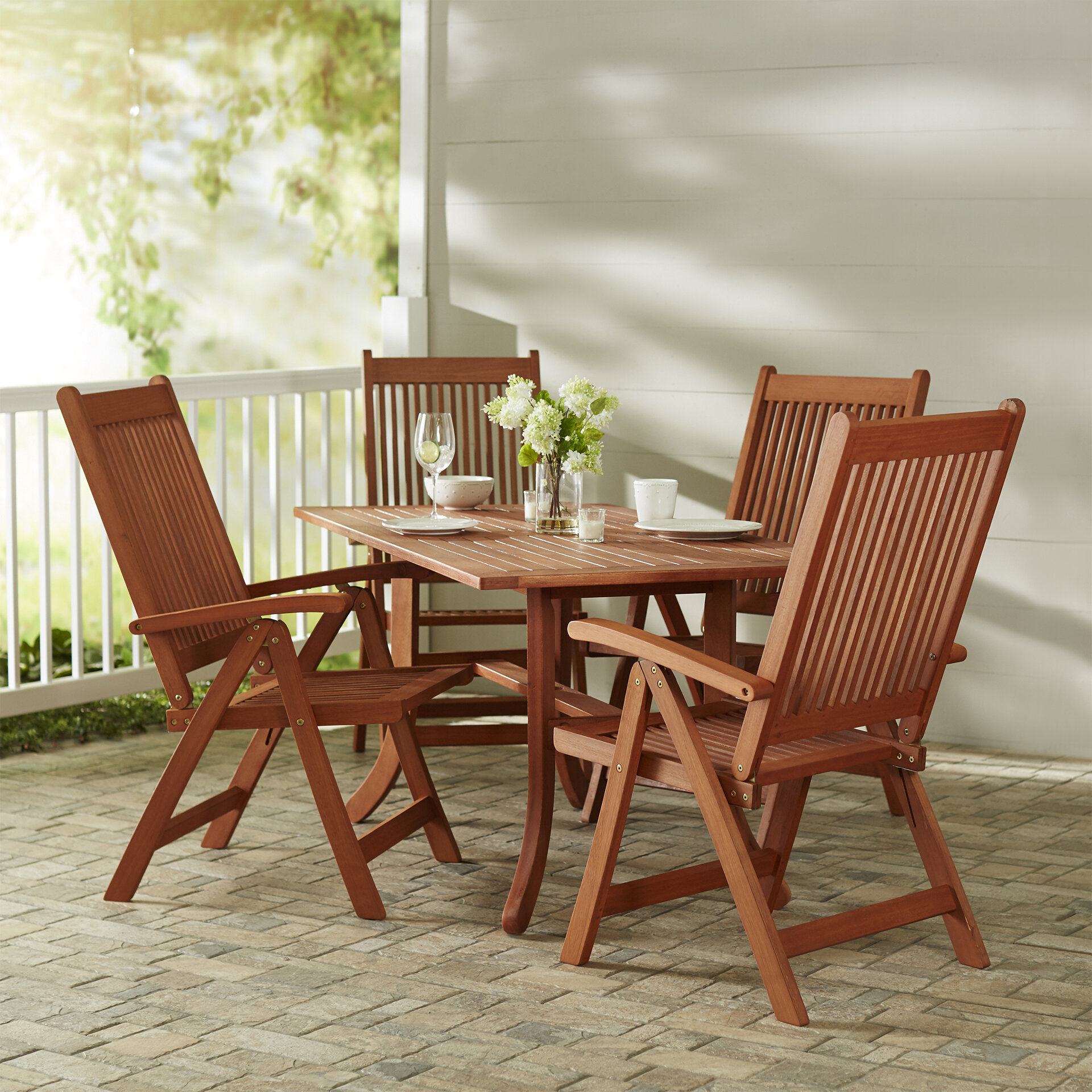 wayfair foldable outdoor table set