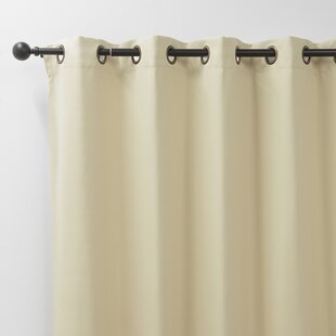Oatmeal Emery 95-Inch Rod Pocket Insulated Total Blackout Window Curtain Panel