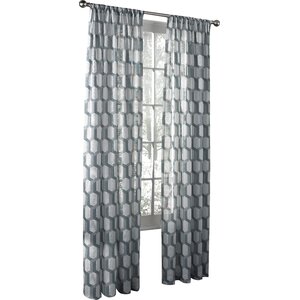 Scalzo Geometric Sheer Rod Pocket Single Curtain Panel
