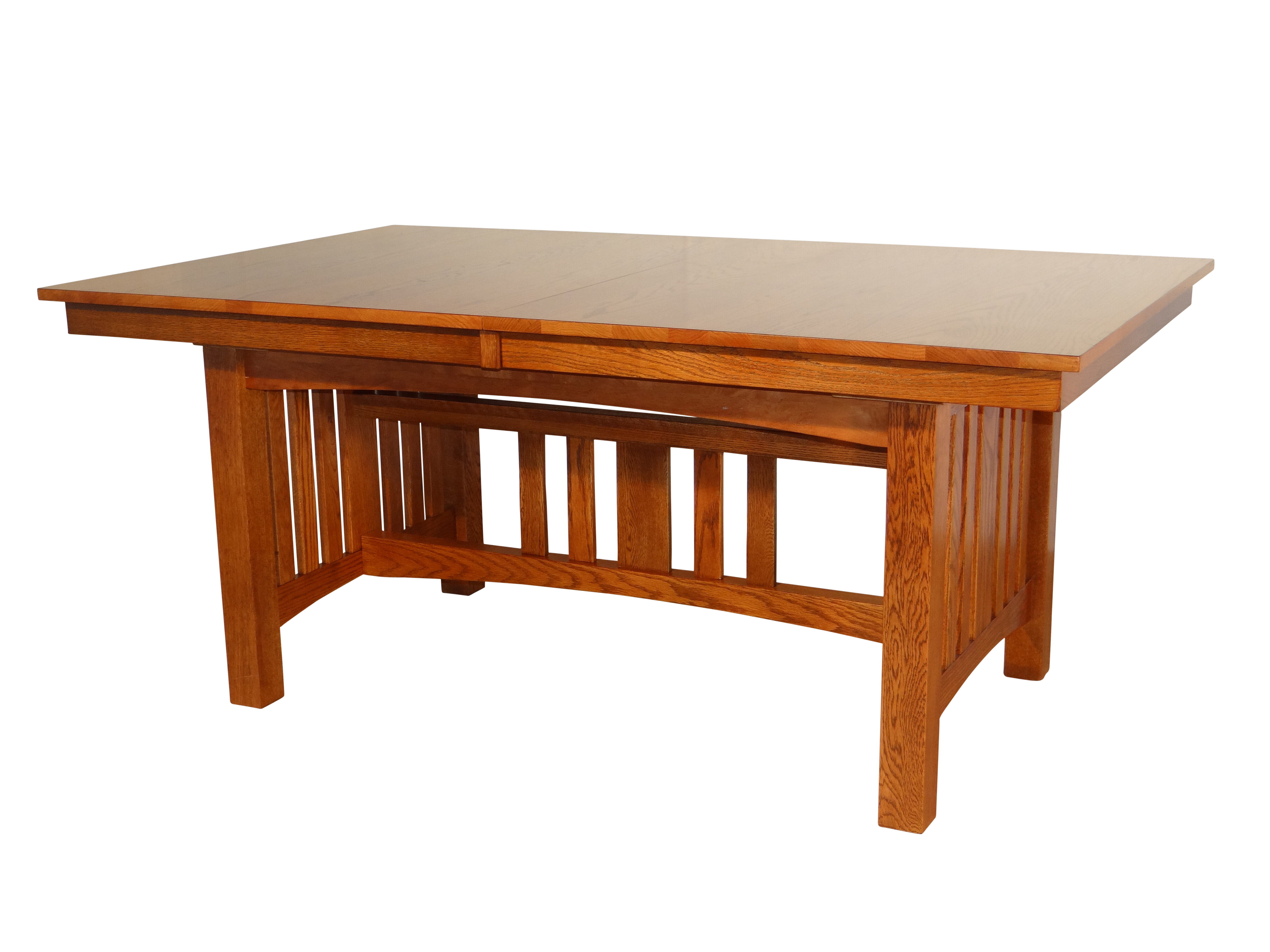 Red Barrel Studio Spiegel Extendable Solid Oak Trestle Dining Table Wayfair