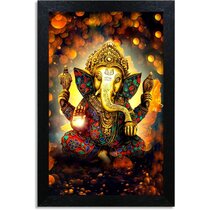 25 X 18 Inch Iron Made Wall Hanging Home Décor 3D Ganesha