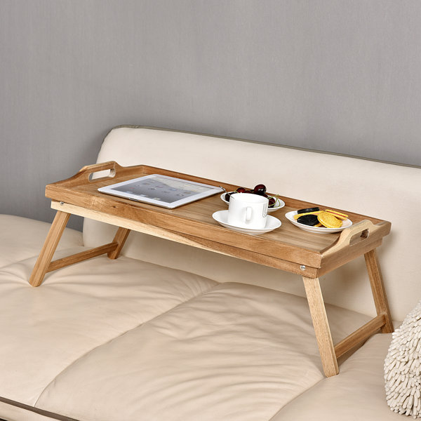 Breakfast In Bed Tray White Welland Industries Llc Acacia Breakfast Bed Serving Tray With Handle Foldable Leg Reviews Wayfair