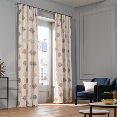 Duomo Damask Room Darkening Pencil Pleat Pinch Pleat Curtain