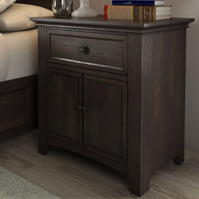 Woodside 1 Drawer Nightstand Three Posts Color Black