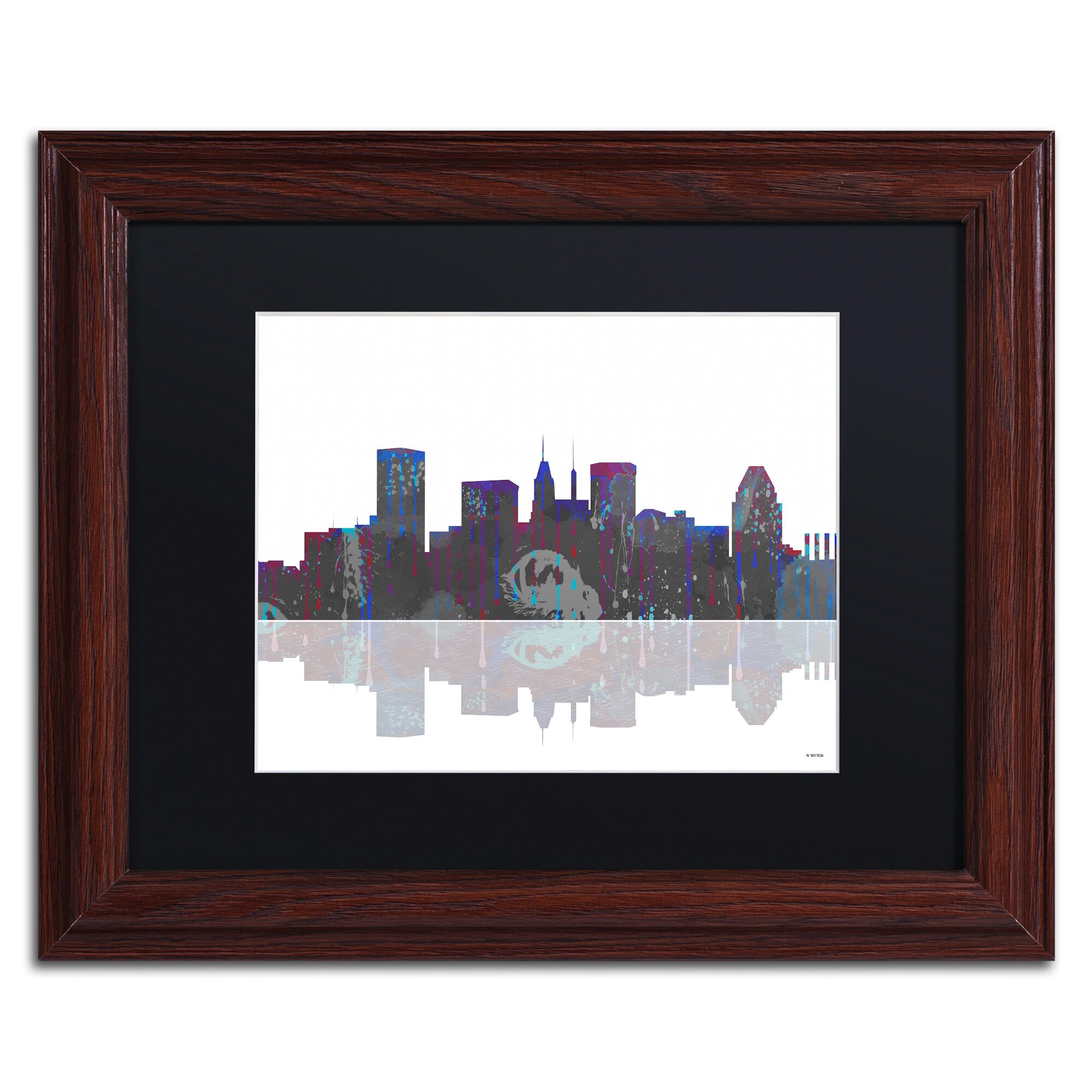 Trademark Art Baltimore Maryland Skyline Framed Graphic Art Print On Canvas Wayfair