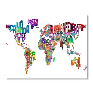 world map word wall mural