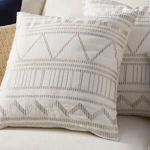 Ava Embroidered Cotton Throw Pillow