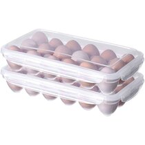 Portable Eggs Containers for Camping Plastic Red Egg Container with Lid for Travel