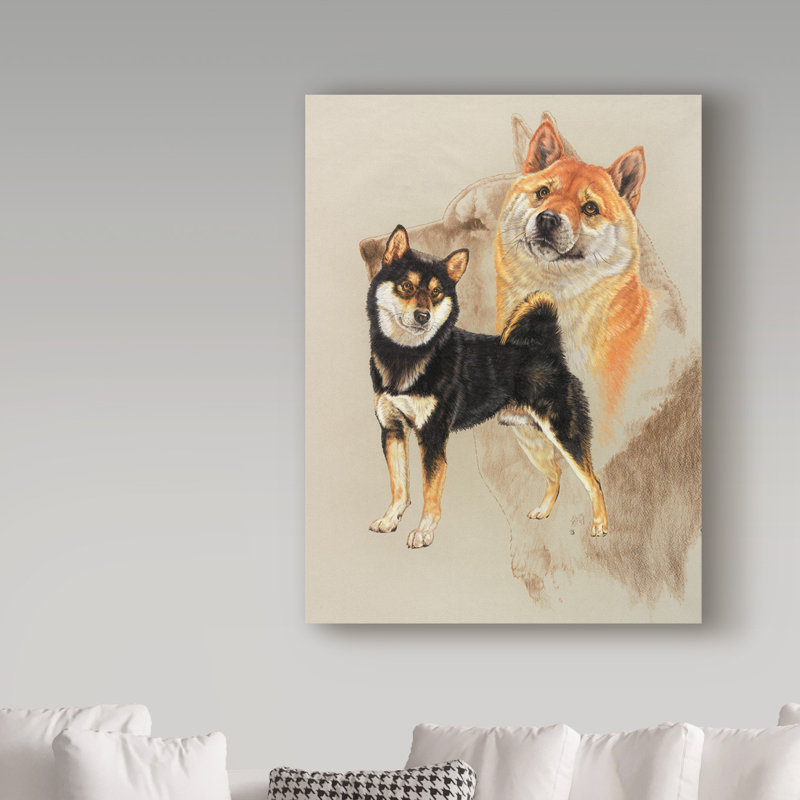 Trademark Art Sheba Inu Oil Painting Print On Wrapped Canvas