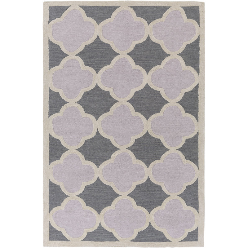 Red Barrel Studio Corson Geometric Handmade Tufted Gray Silver Area Rug Reviews Wayfair