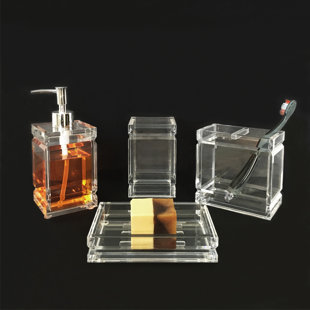 Go to store & view more images Wade Logan Bird Acrylic 4-Piece Bathroom Accessory Set