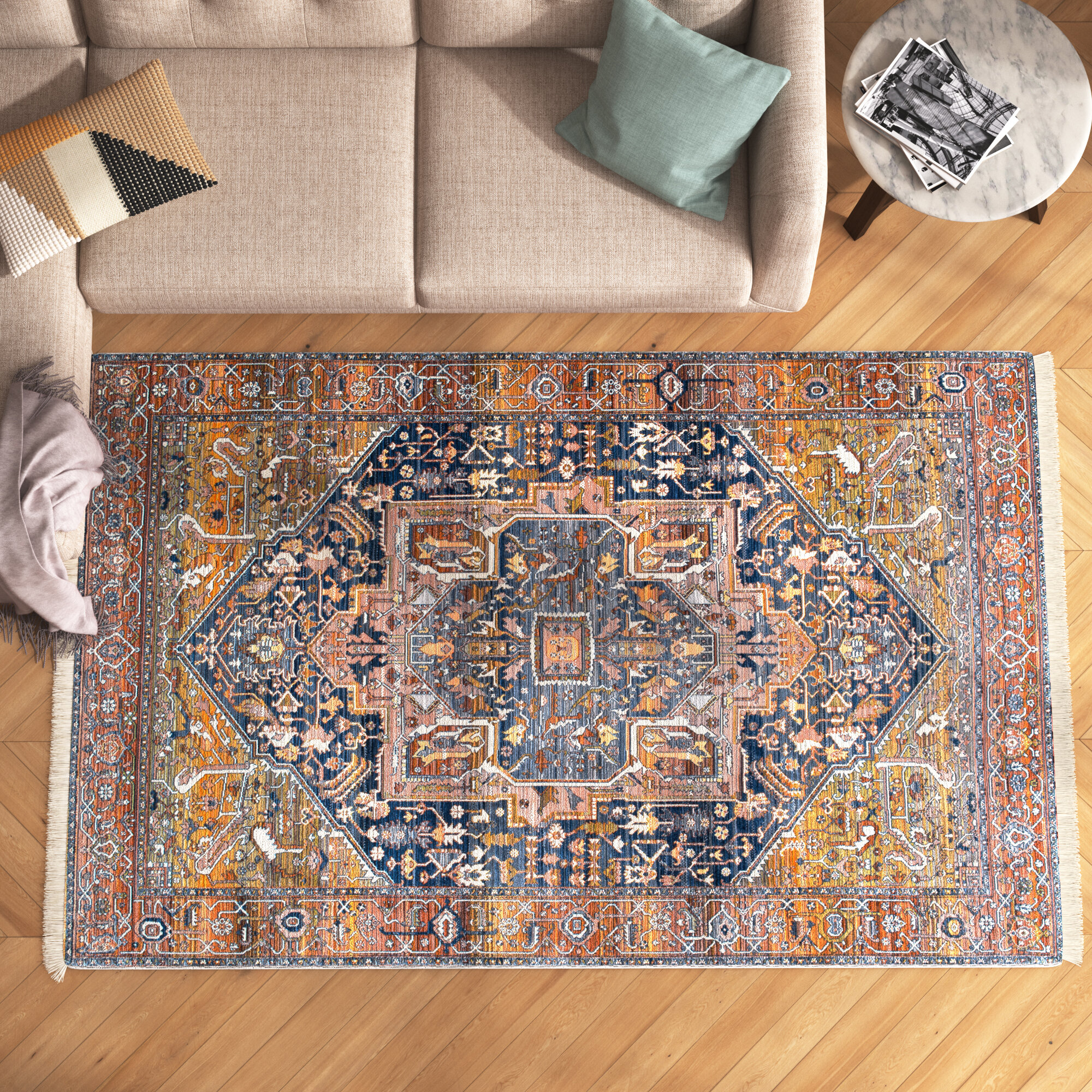 Non Slip Vintage Traditional Rugs Living Room Carpet Turkish Rug Runner Mat