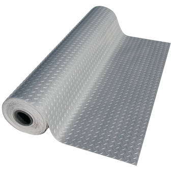 Rubber Cal Inc Metallic Diamond Plate 48 X 72 Garage Flooring In Silver Wayfair
