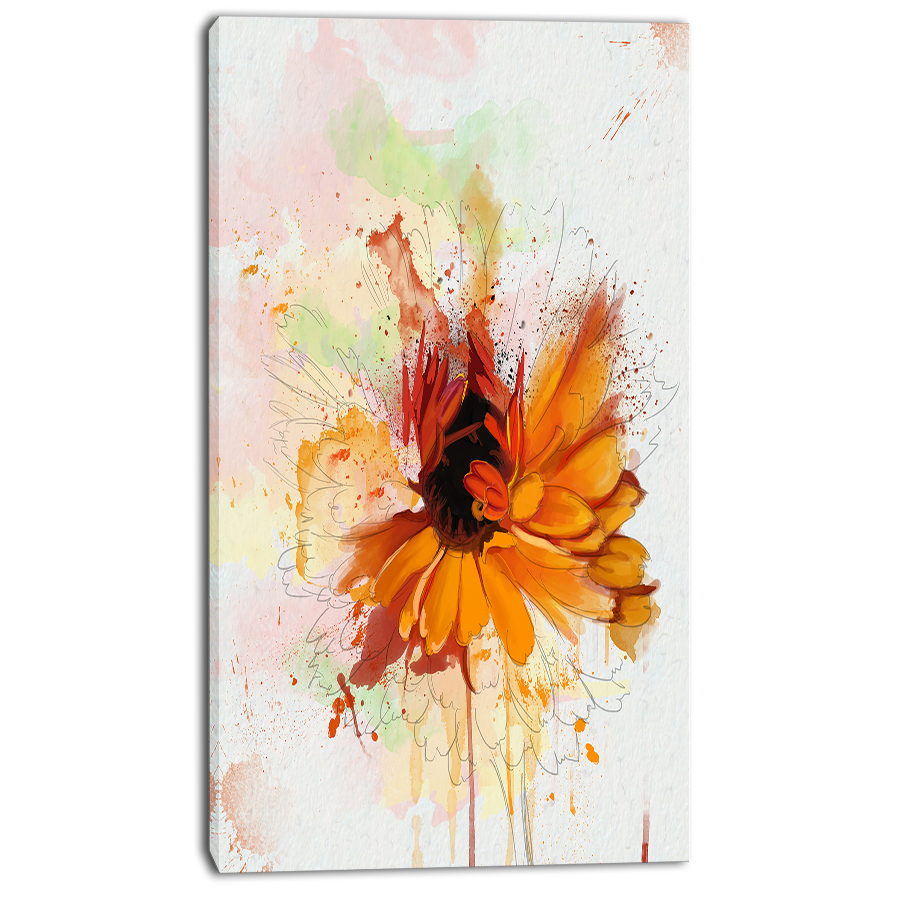 Sunflower Floral SINGLE CANVAS WALL ART Picture Print VA 