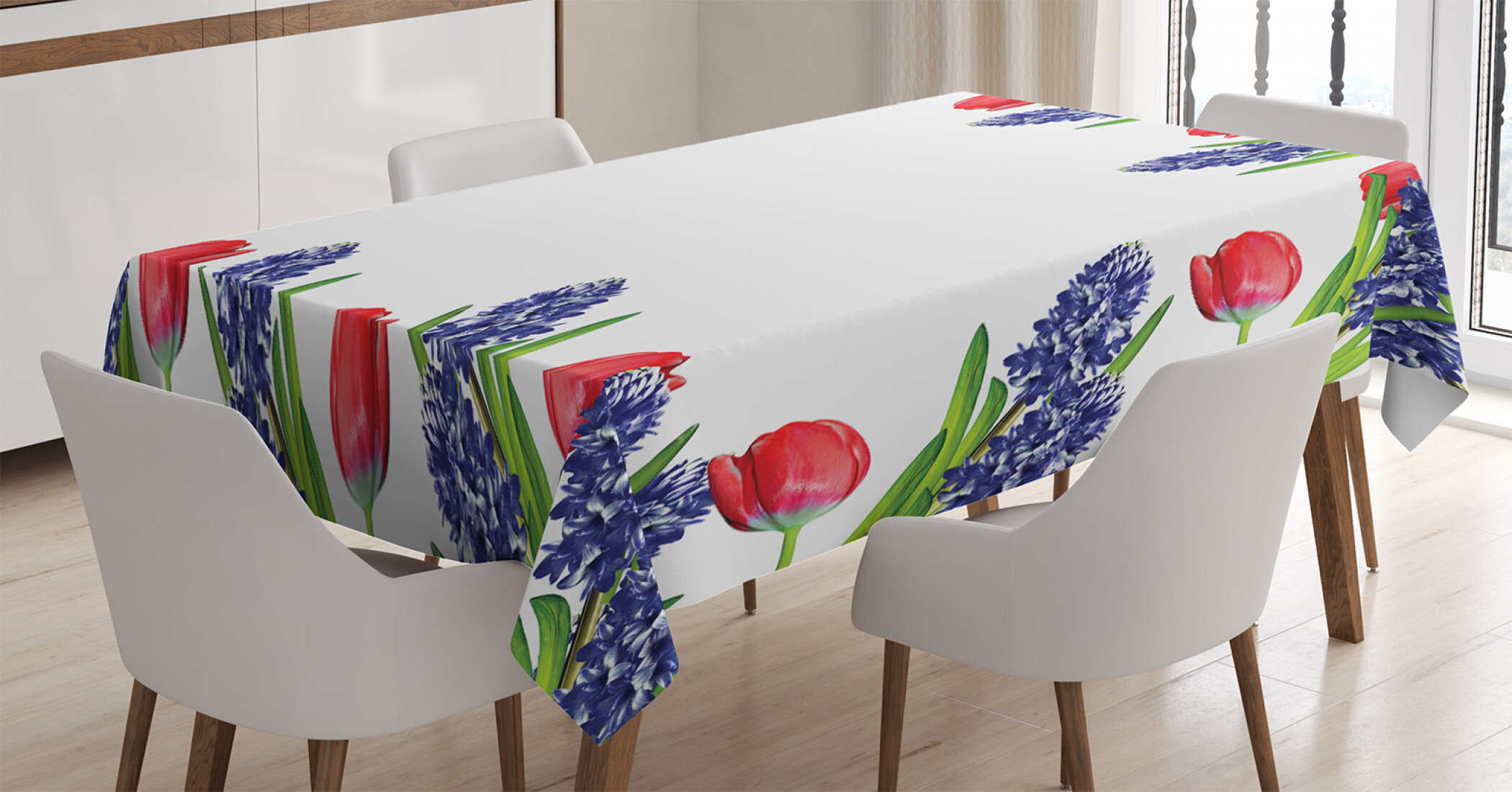 Tulip Tablecloth by Ambesonne 3 Sizes Rectangular Table Cover Decor 