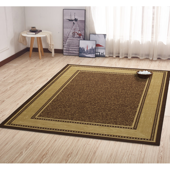 Arette Machine Woven Synthetic Chocolate Indoor Area Rug