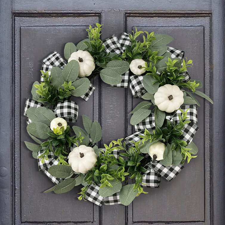 Cotton Wreath-Lambs Ear and Cotton Wreath-Buffalo Plaid Wreath-Fall Wreath-Everyday Wreath-Lambs Ear Wreath-Eucalyptus Wreath-Farmhouse Syle
