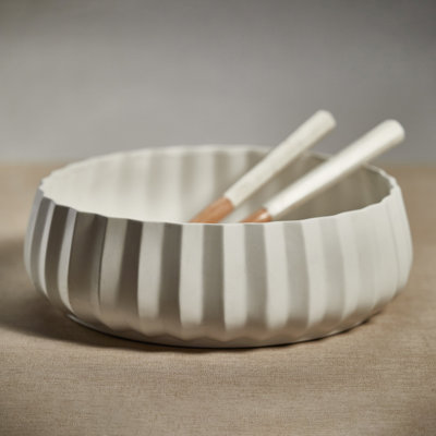 Almina White Ceramic Bowl