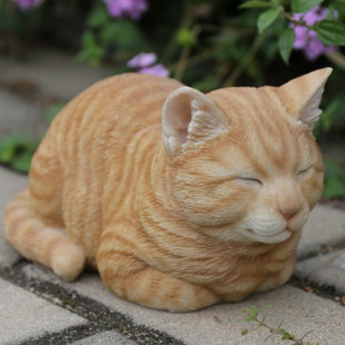 Sleeping Cat Orange Tabby Statue Sleeping Cat Orange Tabby Statue