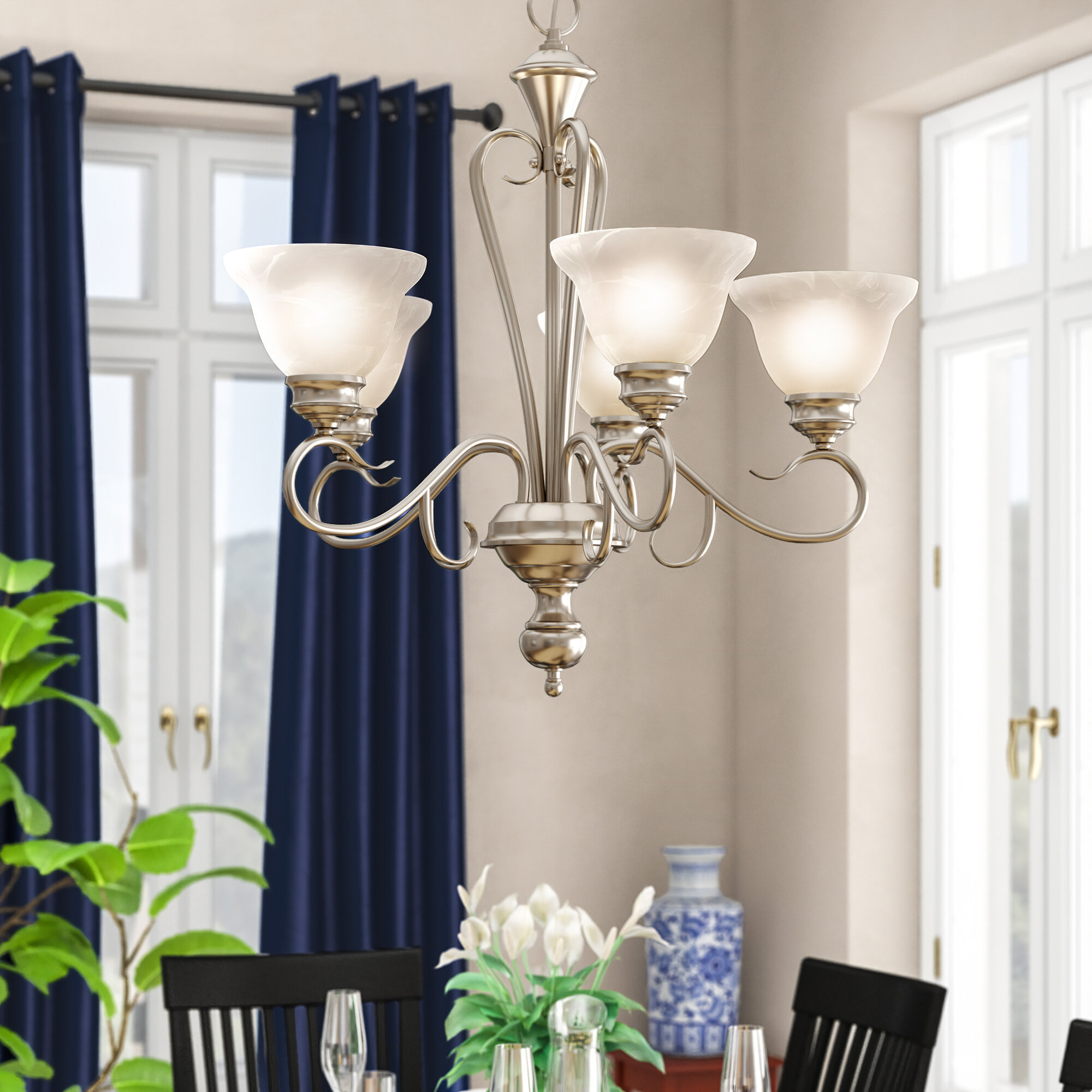 Fleur De Lis Living Birchview 5 Light Shaded Classic Traditional Chandelier Reviews Wayfair
