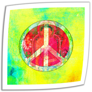 Tropical Psychodelic Peace Sign Decor Haitian Metal Medium Color 1 Tropical Psychodelic Peace Sign Decor Haitian Metal Medium Color 1