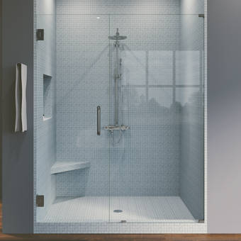 Waterfall Bath Enclosures 53 X 80 Hinged Frameless Shower Door Wayfair