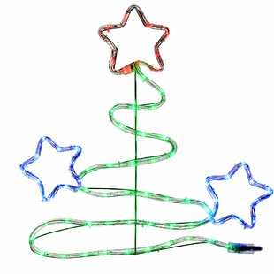 Christmas Tree Flashing Stars With Colour LED Lighted Display By The Seasonal Aisle