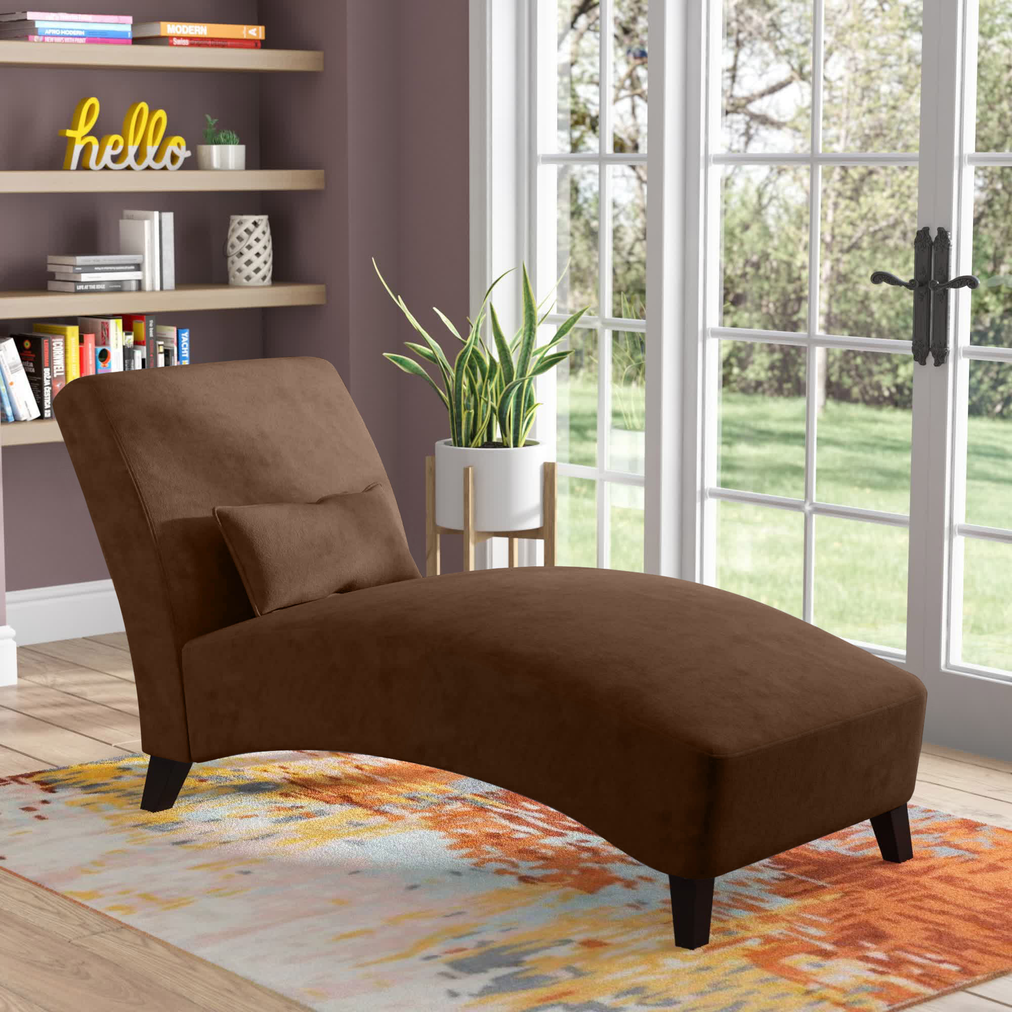 brown chaise lounger