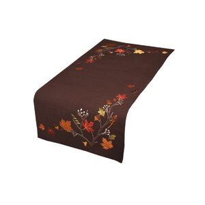 Dresden Branches Crewel Embroidered Fall Table Runner