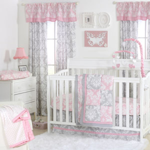 Damask Delight Patchwork 4 Piece Crib Bedding Set